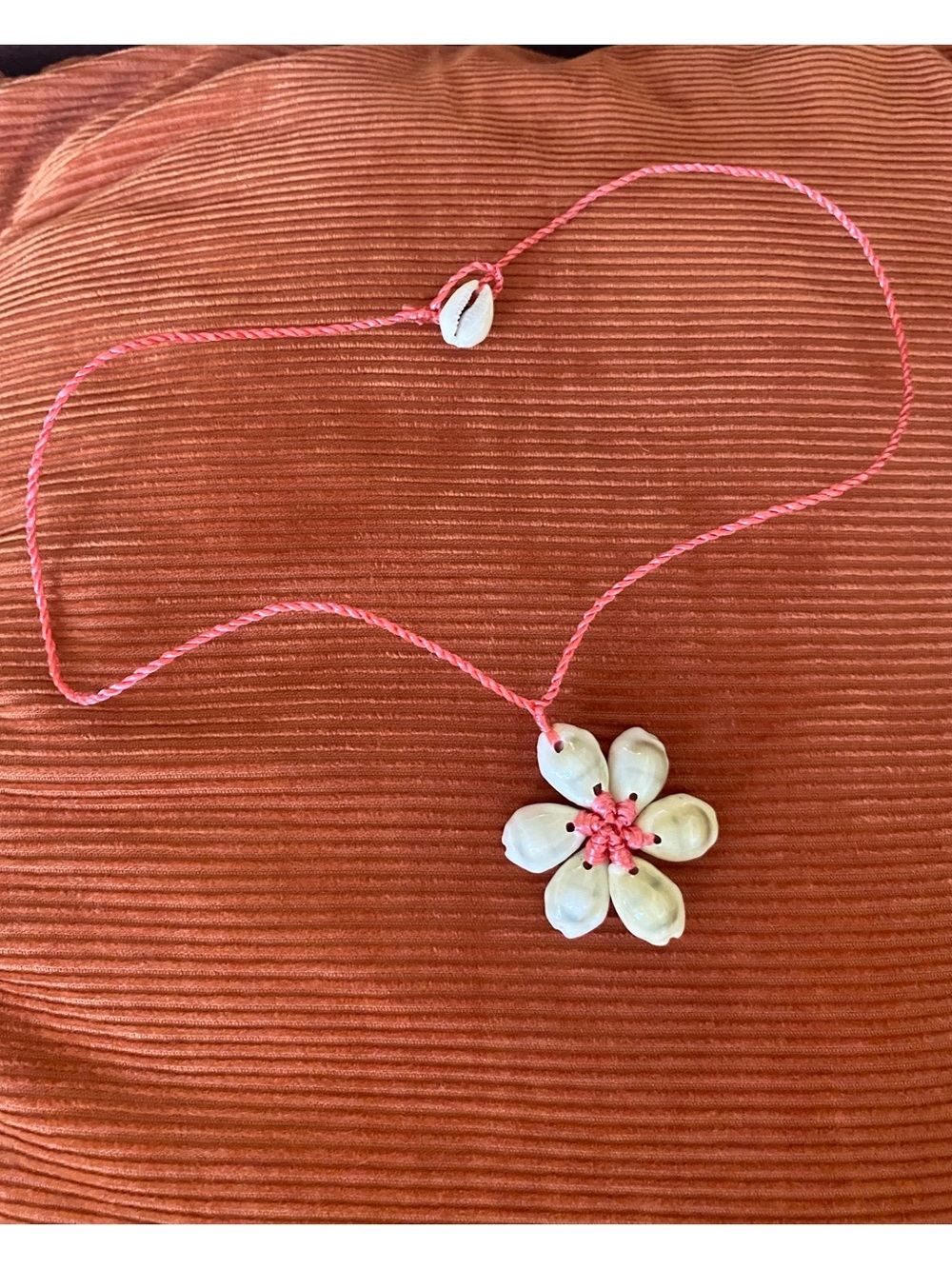 Handmade Pink Shell Flower Necklace - Women Accessories